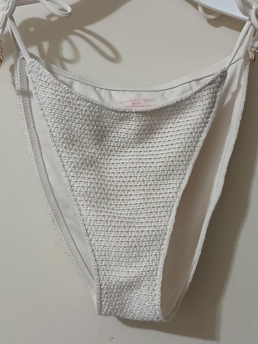 Victoria's Secret Cream  Textured  Bikini Bottom woman size small